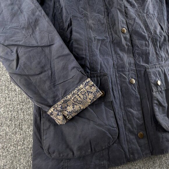 Barbour Waxed Jacket Women Full Zip Ladies Wax Cotton Templates Size 6 US Canvas - Picture 3 of 16